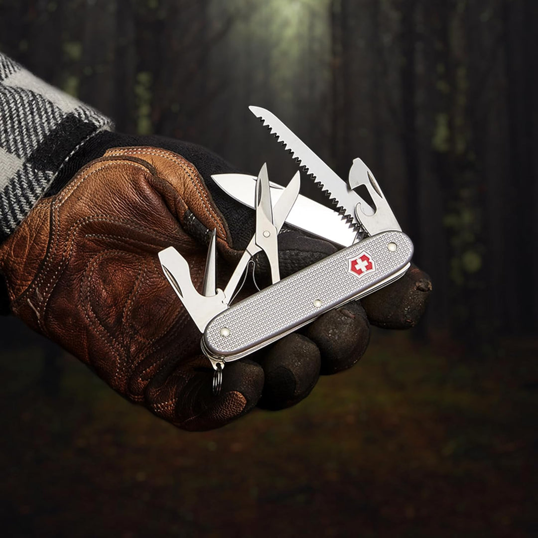 Victorinox, Taschenmesser, Farmer X Alox, 93 mm, silber (10 Funktionen, Klinge, Schraubendreher 3 mm