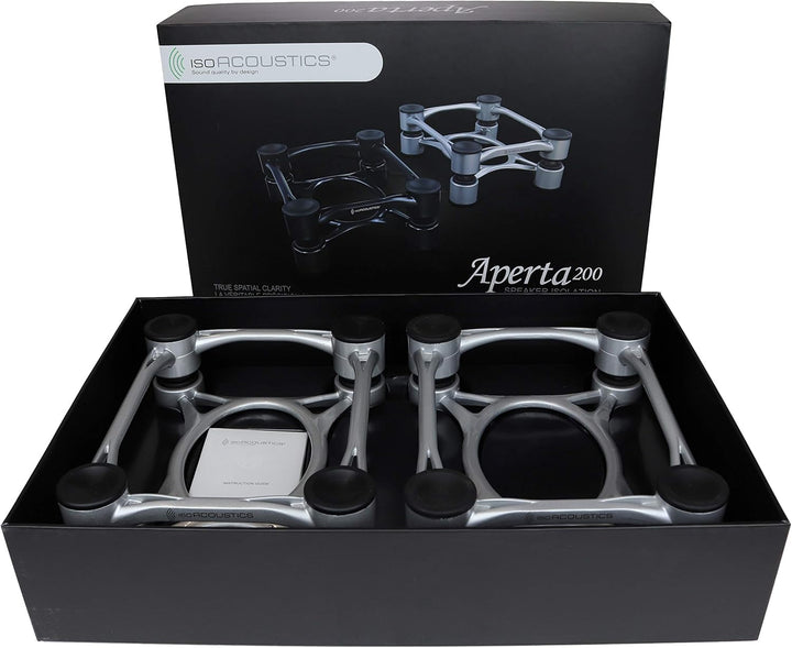 IsoAcoustics Aperta-Serie mit Lautsprecherstativen, schwingungsdämpfend, mit einstellbarer Neigung: