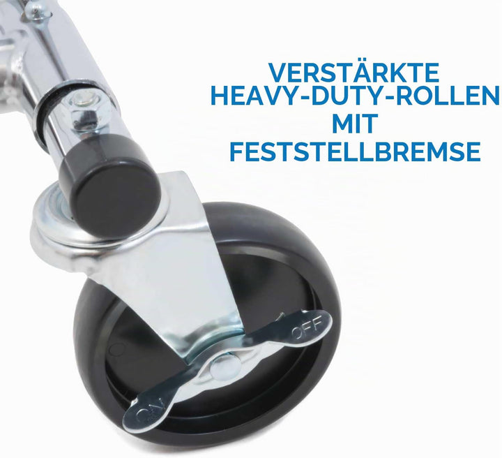 Tatkraft Denver - Schwerlast Kleiderständer, Doppelt-Kleiderstange auf Rollen, bis 110 kg belastbar,