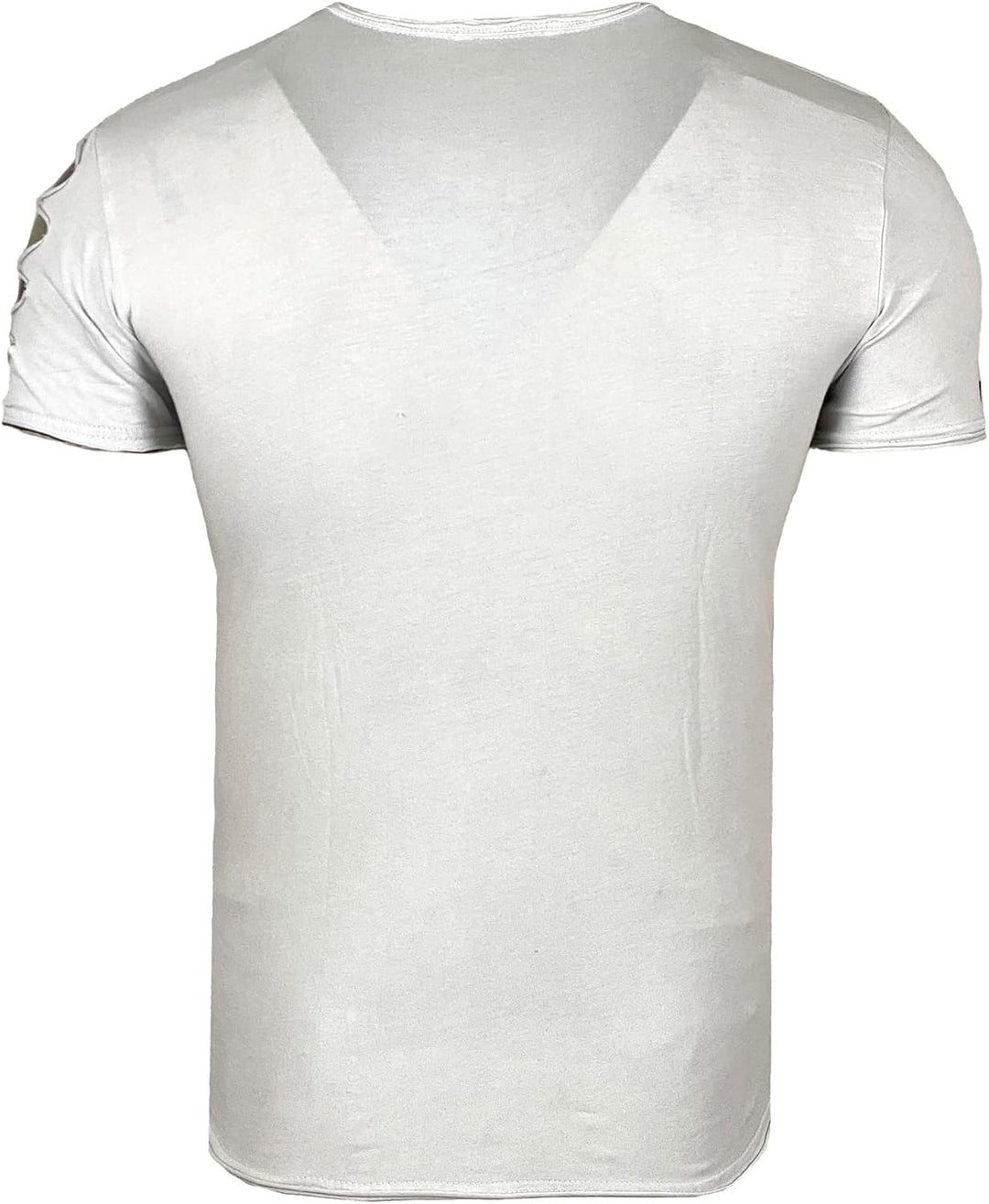 Subliminal Mode Destroy Herren-T-Shirt, verwaschener V-Ausschnitt, kurzärmelig, Vintage, zerrissen,