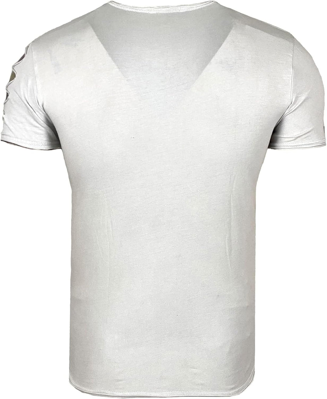 Subliminal Mode Destroy Herren-T-Shirt, verwaschener V-Ausschnitt, kurzärmelig, Vintage, zerrissen,