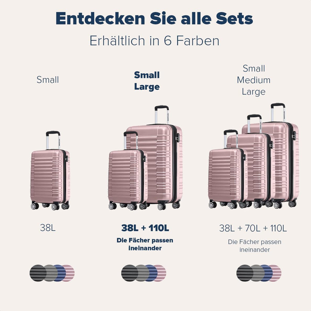 TRVLMORE Koffer & Trolleys - Koffer Set, Kofferset 2 Teilig, Handgepäck Koffer, Hartschalenkoffer Gr