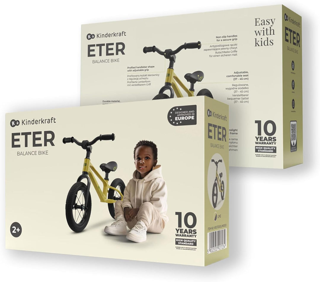 Kinderkraft ETER Laufrad bis 35 kg, Licht Lauflernrad, Kinder fahrader, 12 Zoll Räder, Nylonrahmen,