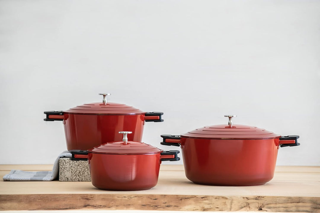 Kelomat, 3422-385, Schmortopf INDUKTION KERAMIKA RED, mit Deckel, Durchmesser 28cm, Inhalt 6,8 Liter