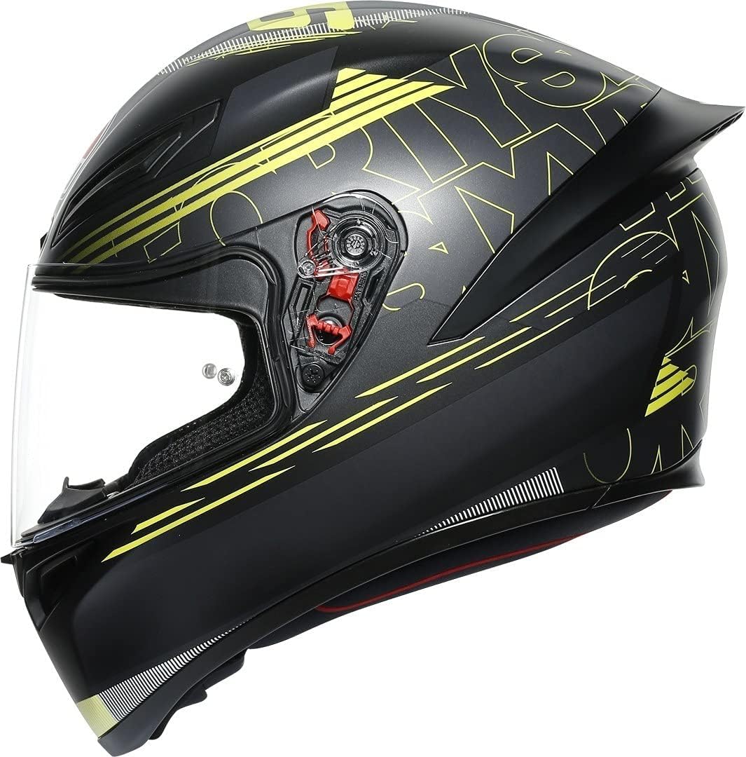AGV Unisex-Adult K1 E2205 Top Motorrad Helm XS Schwarz, XS Schwarz