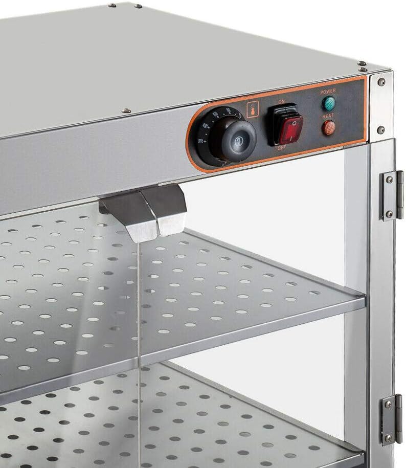 Catering Heisse Theke Warmhaltevitrine Wärmetheke Aufsatzvitrine mit Beleuchtung,800W 30-85 °C therm