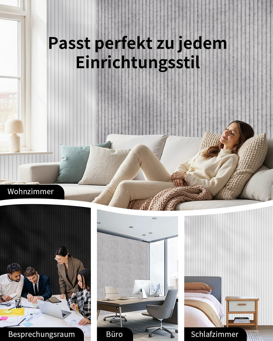 Gross Akustikpaneele Selbstklebend 116x58x1,8cm, 2 Stück Wandpaneele aus Schallschutzplatten, 1,35㎡