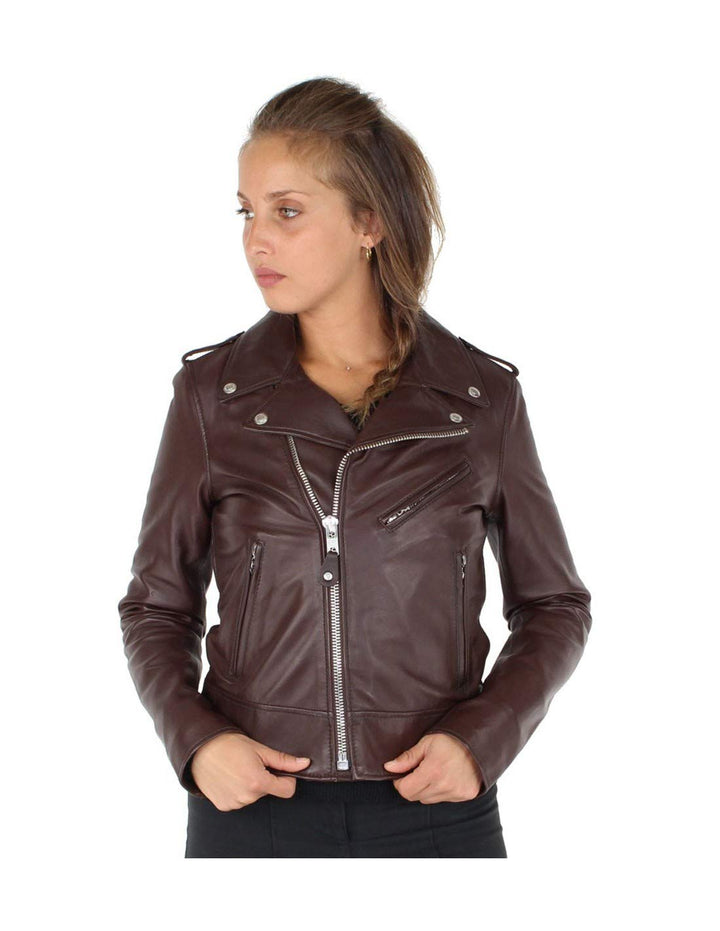 Schott NYC Damen Jacke XS Braun (Plum), XS Braun (Plum)