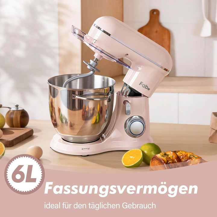 Fab-Serie 6L Küchenmaschine von Kitchen in the box, leistungsstarke Rührmaschine mit 1300W, 10 Gesch
