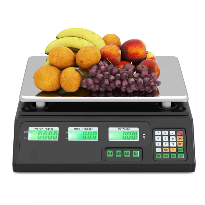 GIANTEX Digitale Preisrechenwaage 40kg / 5g, Ladenwaage Kontrollwaage | Marktwaage mit Edelstahl-Pla