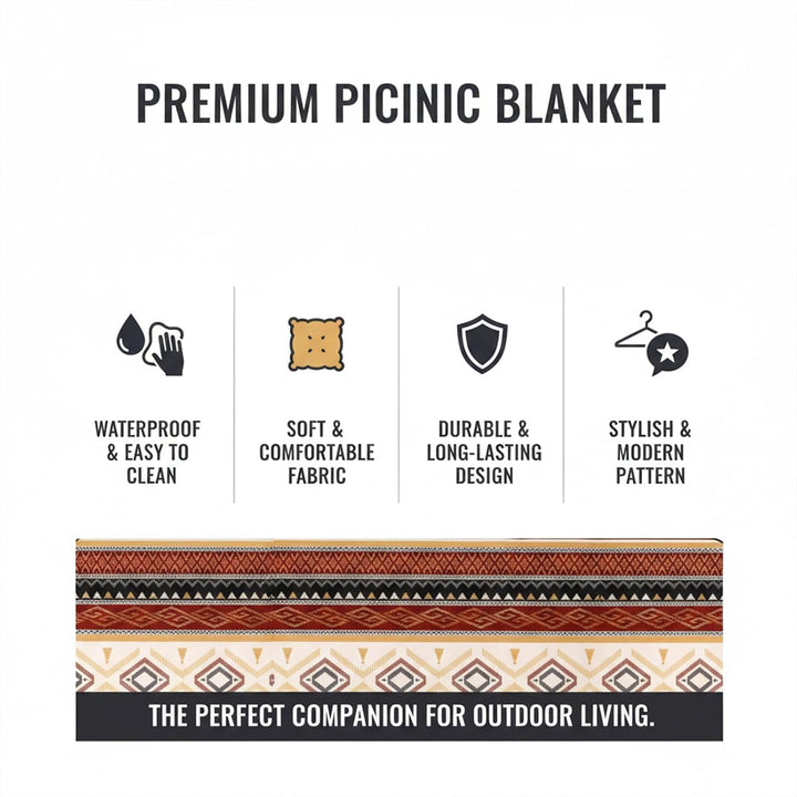 Extra grosse Picknickdecke 150x200 cm wasserdicht – Outdoor Matte für Camping, Strand & Wiese, Beige