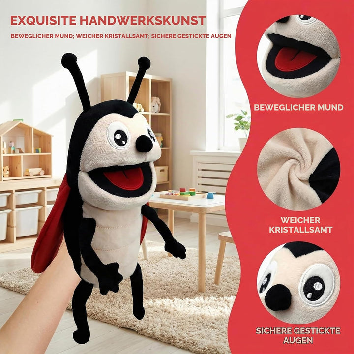 Insekten-Handpuppen für Kinder, Kleinkinder, inklusive Bienen, Schmetterlingen, Libellen usw. mit be