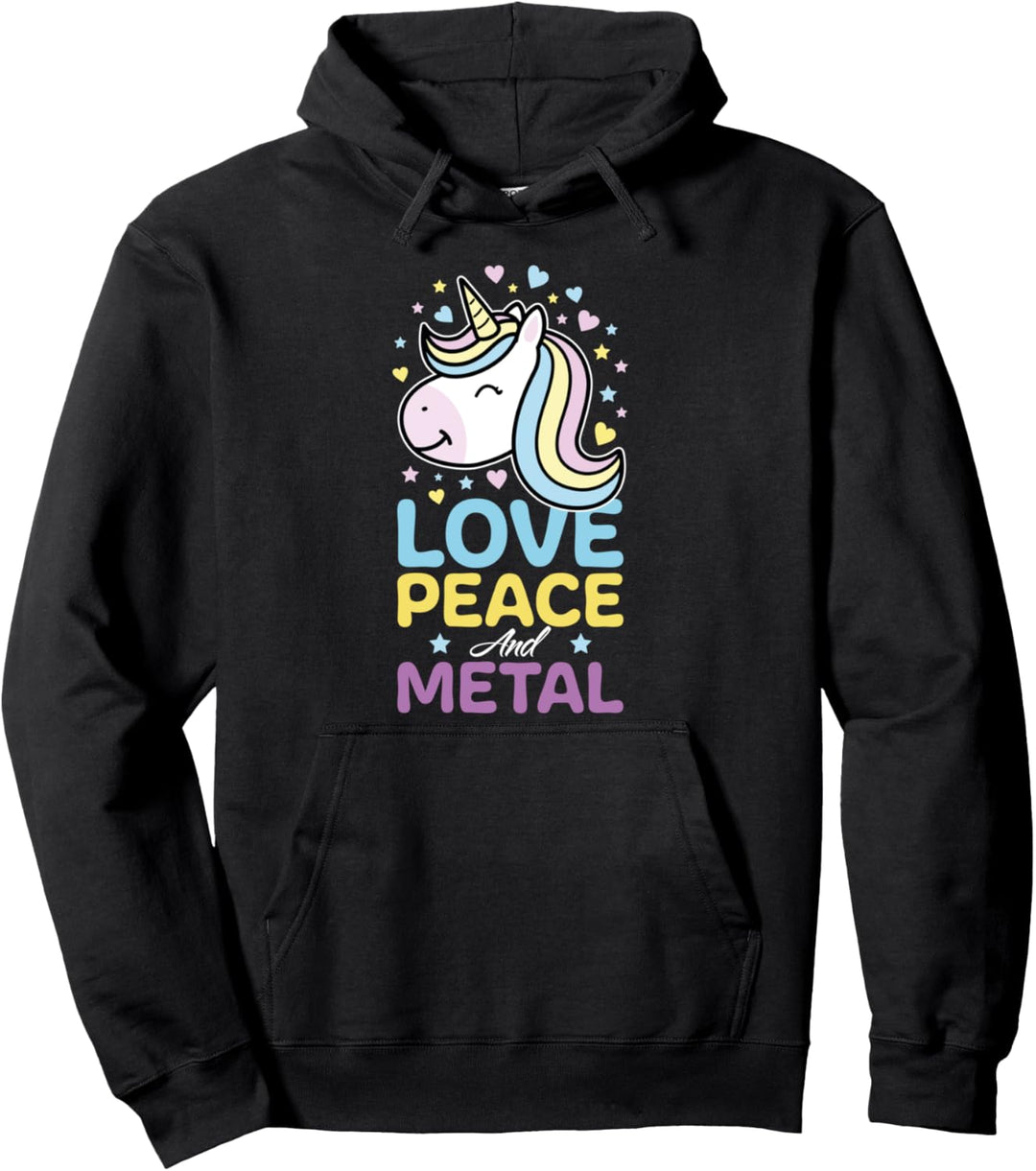 Death Metal Einhorn - Lustiges Metal Fan Pullover Hoodie