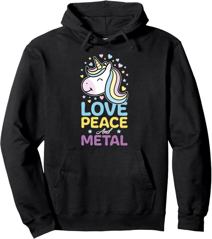 Death Metal Einhorn - Lustiges Metal Fan Pullover Hoodie