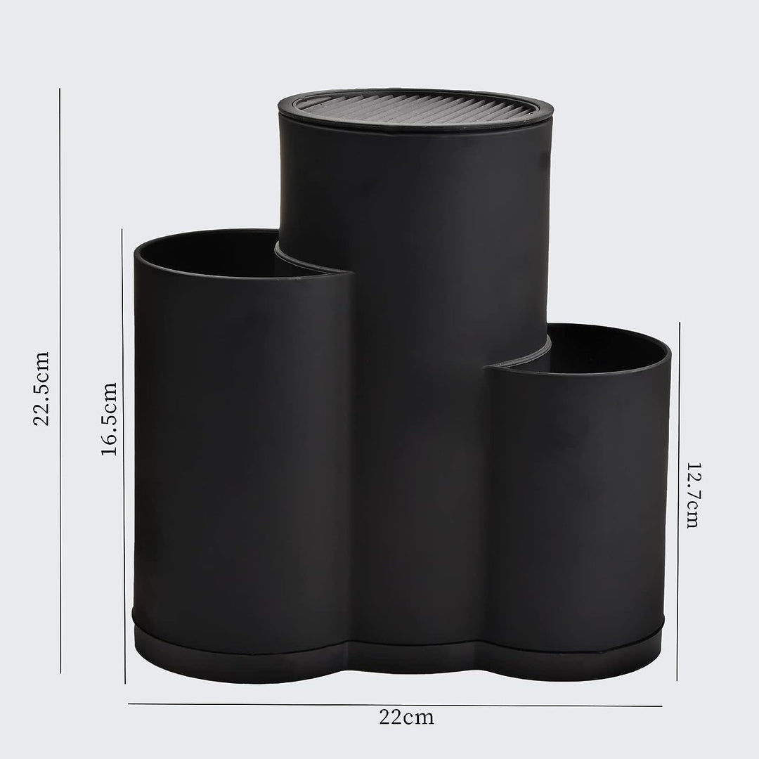 3-in Messerblock Ohne Messer, Universal runder Messerblockhalter unbestückt mit utensilienhalter, Me