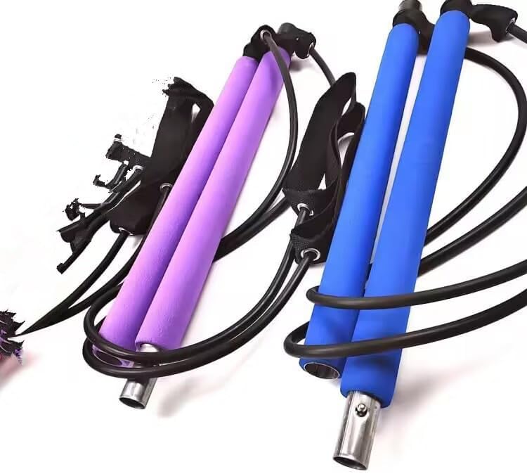Surplex Pilates Bar Kit mit Widerstandsband, Bodybuilding Yoga Pilates Stick mit Fussschlaufe, Ideal