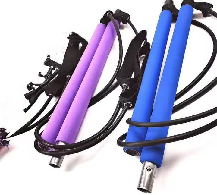 Surplex Pilates Bar Kit mit Widerstandsband, Bodybuilding Yoga Pilates Stick mit Fussschlaufe, Ideal