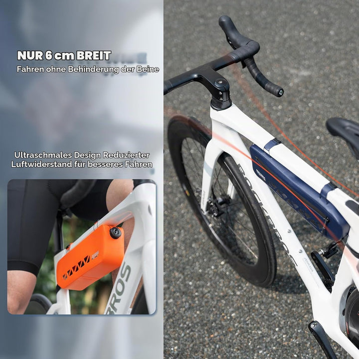 ROCKBROS Road to Sky Fahrrad Rahmentasche Wasserdicht, 1,7L, Dreiecktasche Orange, Orange