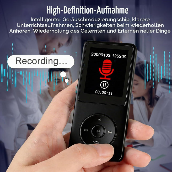 64GB MP3 Player, MP3-Player Bluetooth 5.0 mit 1,8" TFT-Farbbildschirm, Tragbarer Musik-Player mit La