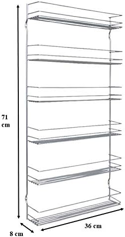 Metaltex 364636000 Pepito Gewürzregal 6-Etg. 36x8x71cm, silber 36x8x71 cm Silber, 36x8x71 cm Silber