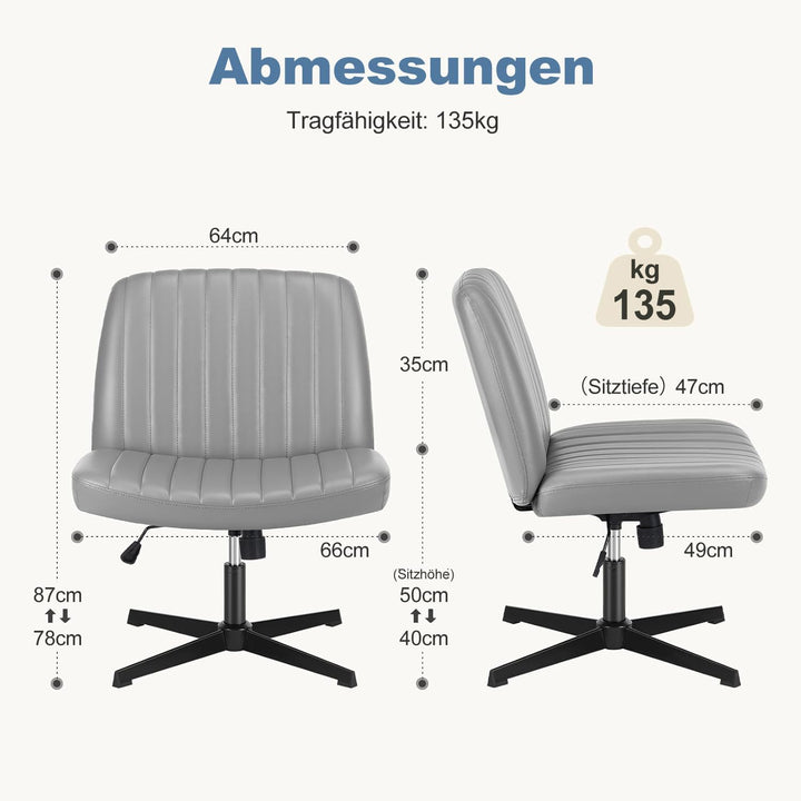 DUMOS Bürostuhl Ohne Armlehne, Teddysamt und Bequemes Netzgewebe Criss Cross Chair, mit Verbreiterte
