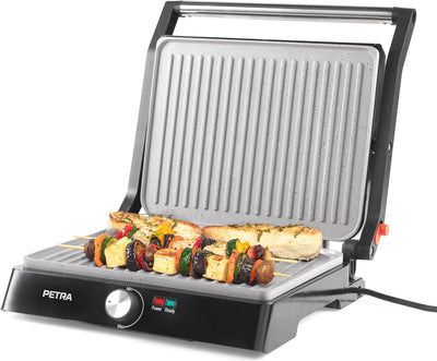 Petra PT4076VDEEU10 XL 180° Elektrogrill und Panini-Presse - Sandwichtoaster mit marblestone Antihaf