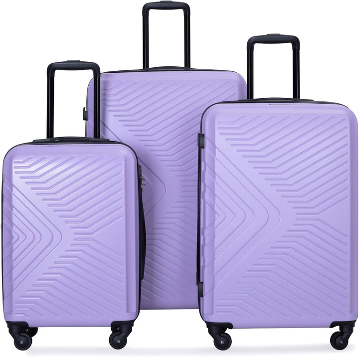 Travelhouse Bali 3-TLG. Koffer-Set Reisekoffer Reisetrolley Hartschale aus ABS, (Lila)