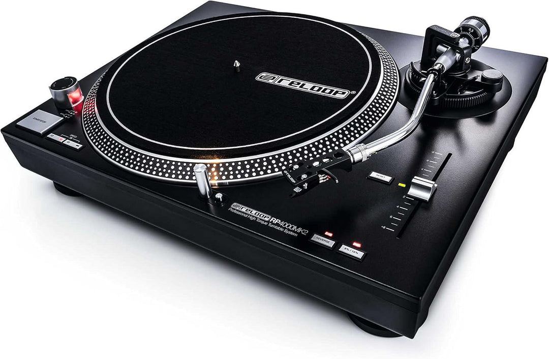 Reloop RP-4000 MK2 - DJ Plattenspieler mit starkem Torque Direktantrieb, Inkl. Plattenteller, OM Bla