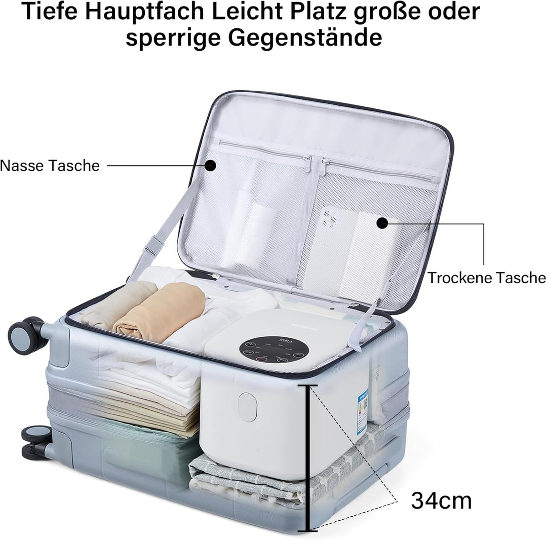 Hanke Koffer Gross Erweiterbarer Hartschalenkoffer Gross Leichter Frontöffnung Koffer mit TSA-Schlos