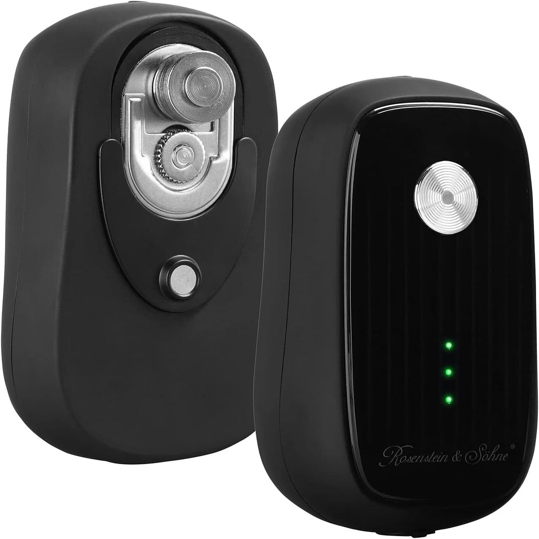 Rosenstein & Söhne Electric Can Opener: 2er-Set Sicherheits-Dosenöffner mit Akku, wiederverschliessb