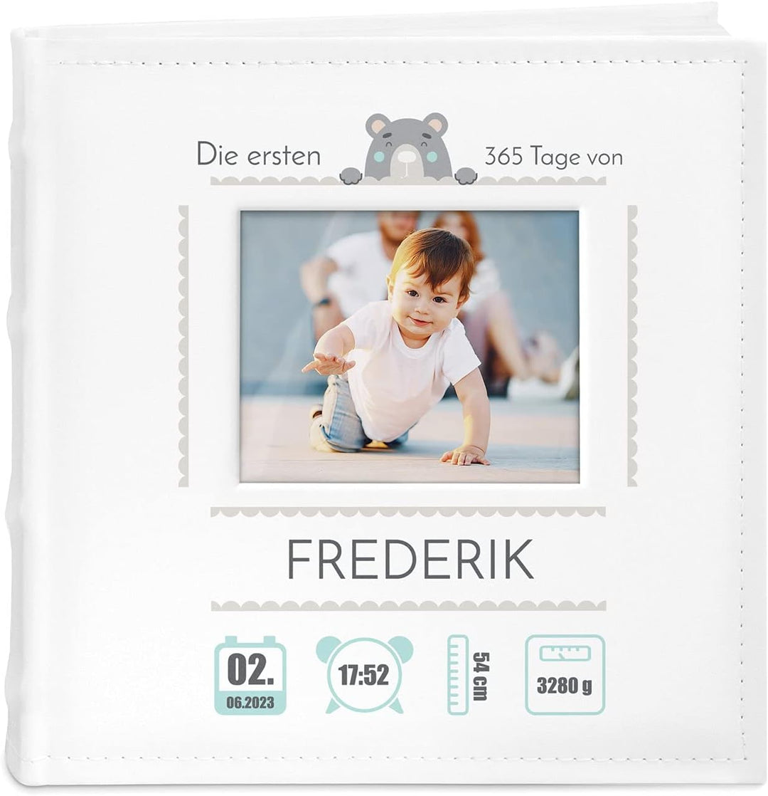 Maverton Einsteckalbum + mit Aufdruck - für 200 Fotos 10x15-100 weisse Seiten - Weihnachtsgeschenke