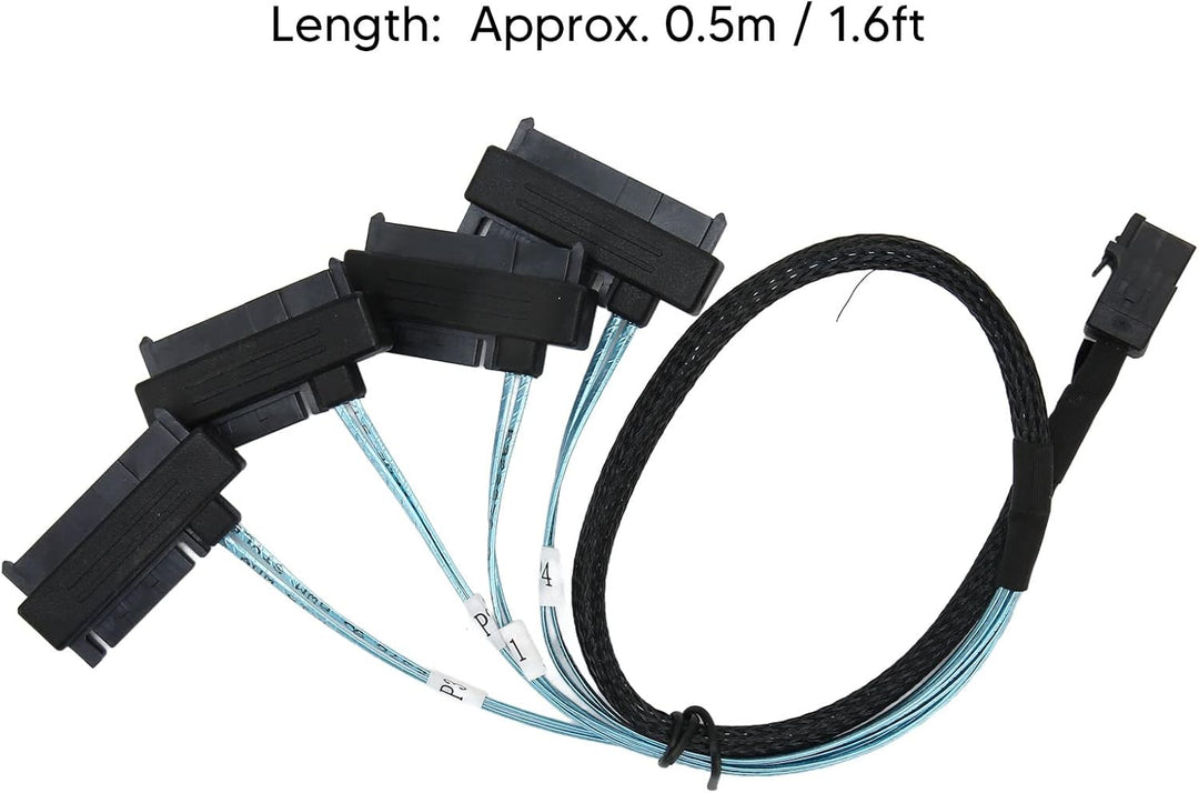 SFF-8643 Internes -SAS-HD-zu-4-9-Pin-Server-Festplatten-Array-Datenkabel, Hochgeschwindigkeits-SFF-8