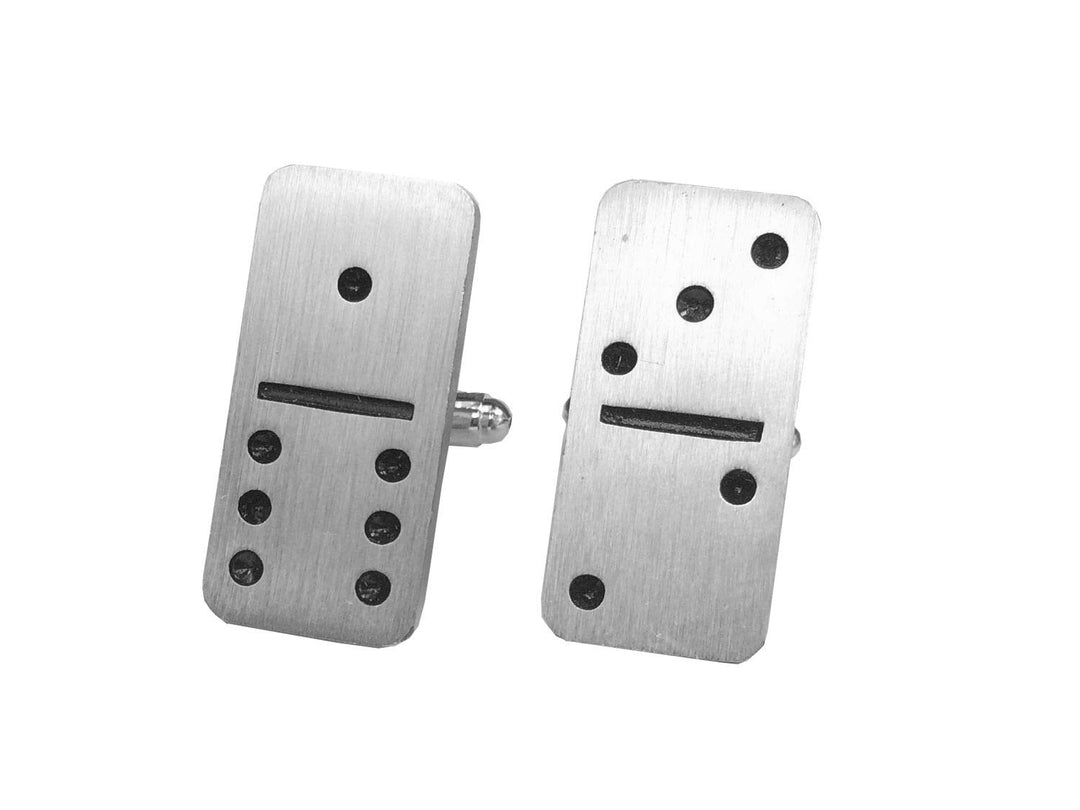 Miniblings Domino Manschettenknöpfe Miniblings Knöpfe + Box Spiel Spielstein Dominostein - Herrensch