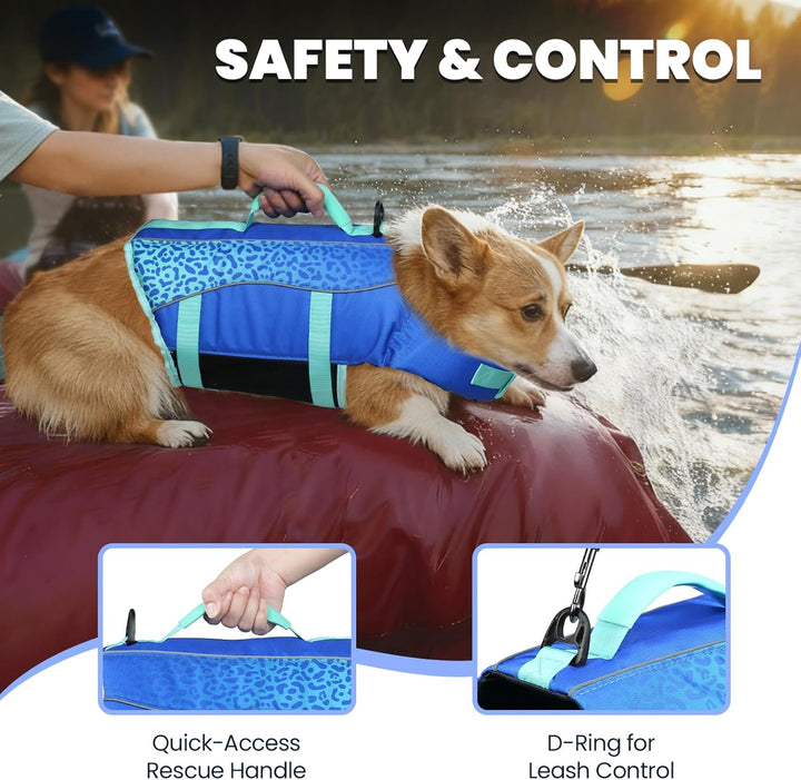 VIVAGLORY Front Float Schwimmweste Hund, Hundeschwimmweste für Bootfahren, Schwimmweste with Kopfstü
