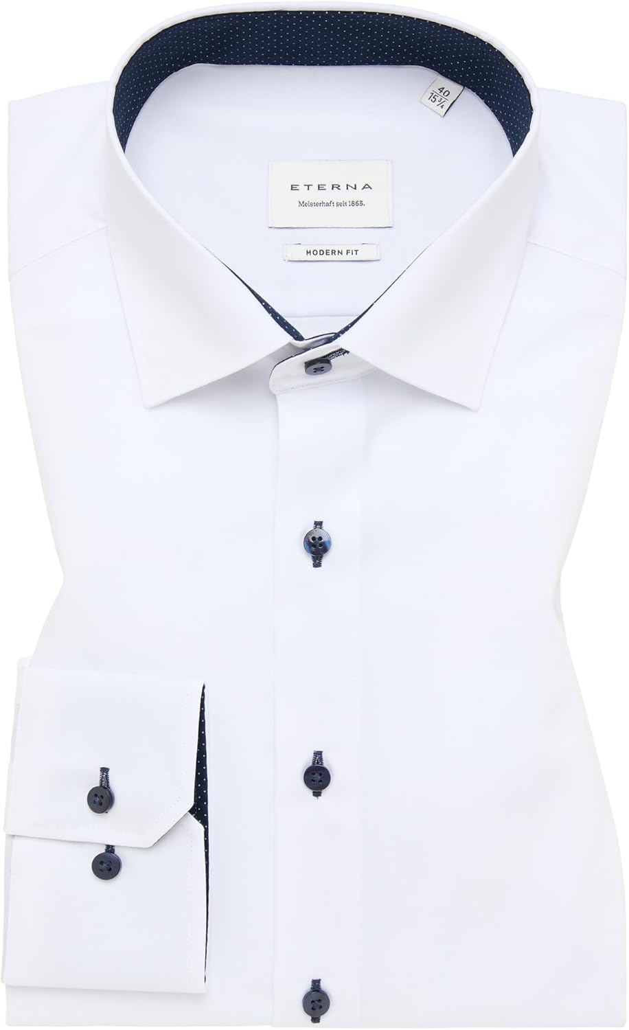 ETERNA Male Pinpoint Oxford Hemd MODERN FIT 38 Weiss, 38 Weiß