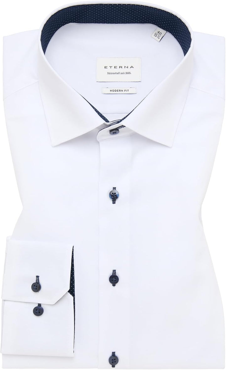 ETERNA Male Pinpoint Oxford Hemd MODERN FIT 38 Weiss, 38 Weiß