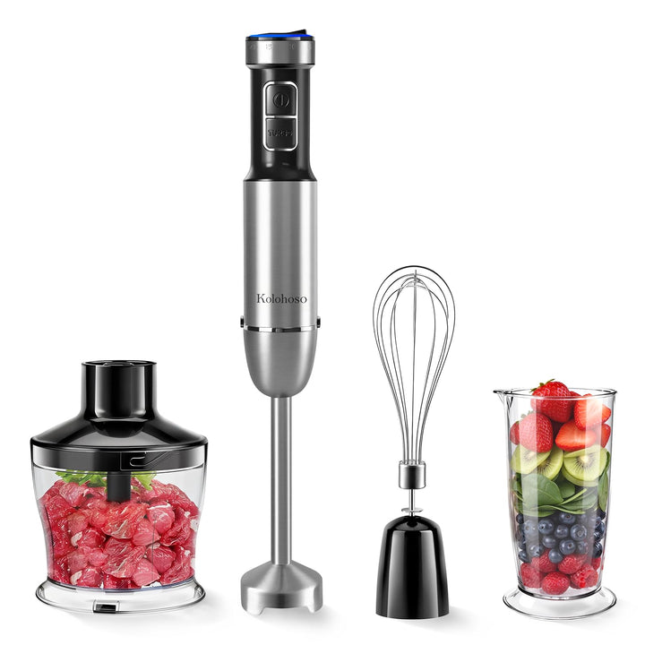 1500W Stabmixer, 4-in-1 Pürierstab, 25 Geschwindigkeitsstufen & Turbo-Stabmixer Set mit Schneebesen,