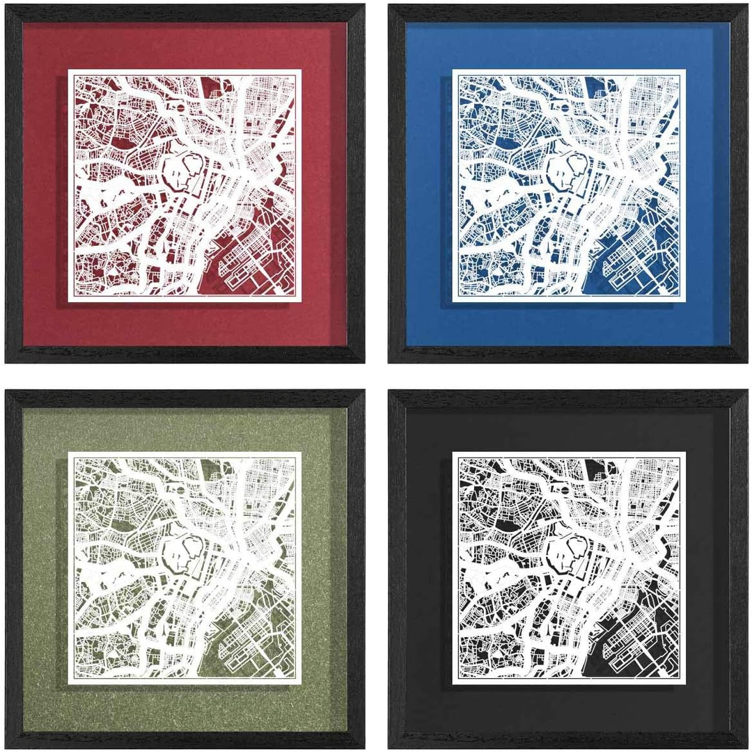 O3 DESIGN STUDIO - Marco de Papel para mapas, 22,8 x 22,8 cm, en Caja de Regalo, Fondo, autocambiant
