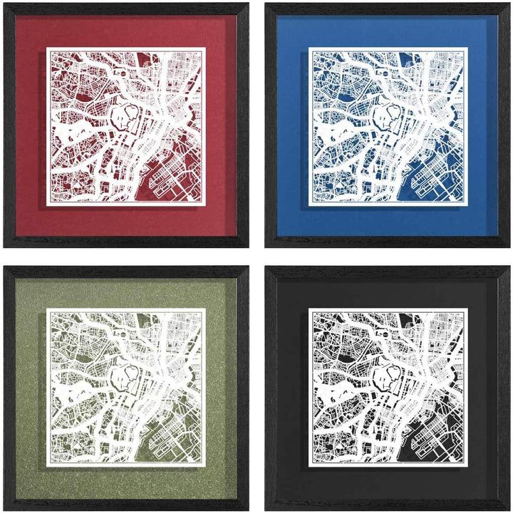O3 DESIGN STUDIO - Marco de Papel para mapas, 22,8 x 22,8 cm, en Caja de Regalo, Fondo, autocambiant