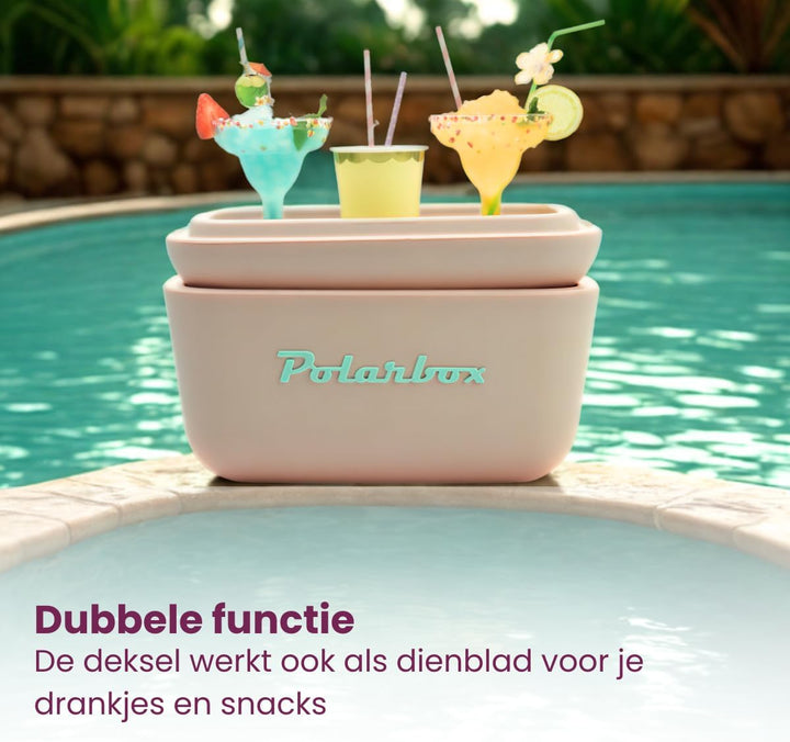 Polarbox Klassische Retro Vintage Kühlbox für Camping, Picknick, Strand, 20 l, Sorbet/Rosa