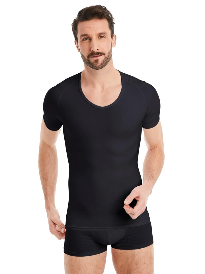 FINN Figurformendes Kompressions-Shirt Herren mit Bauchweg Effekt - Kurzarm Shapewear Unterhemd aus