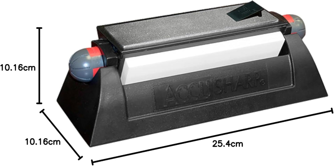 ACCUSHARP Deluxe Tri-Stone Messer- und Werkzeug-Schärfsystem-Set, rutschfest, montierbare Gummigriff
