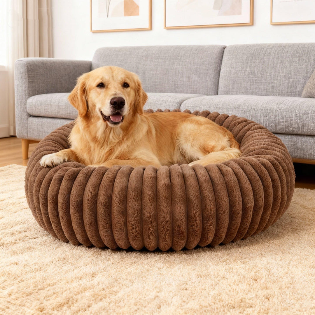 Flauschig Haustierbett Waschbar Hundebett Katzenbett Rund Donut Hundekorb Indoor Katzenkissen Katzen