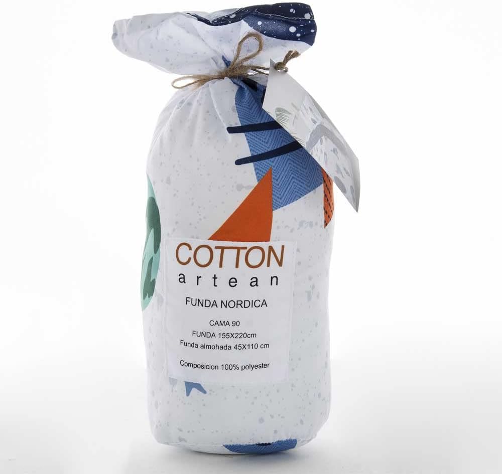 COTTON ARTean Bettwäsche-Set für Kinder, 105 x 190/200 cm, hypoallergen Cama 105 X 190/200 Bunt, Cam