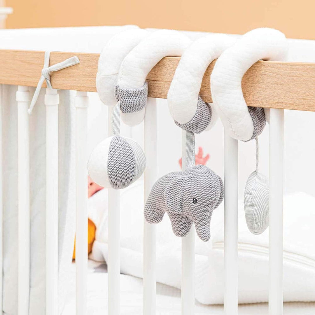 Nattou 929127 Tembo Cotton Elephant Spiral Spielspirale, grau, 1 Stück (1er Pack) Spiralspielzeug Gr