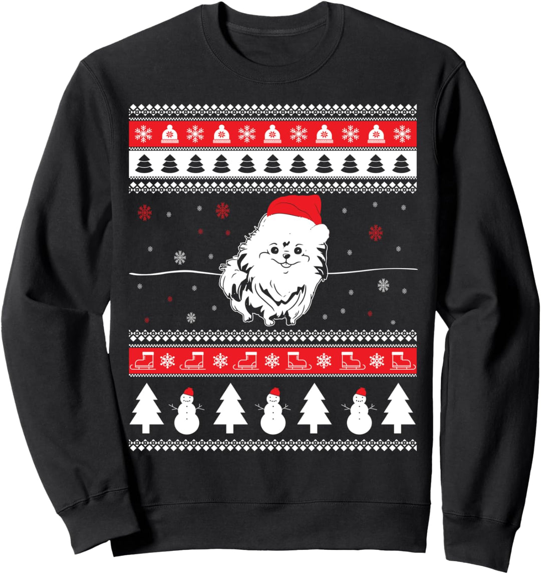 Pomeranian Lustiger Hund Hässliche Weihnachten Geschenk Sweatshirt