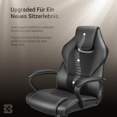 BASETBL Bürostuhl Racing Stuhl Gaming Stuhl Sessel Schreibtischstuhl Ergonomisch Drehstuhl Sportsitz