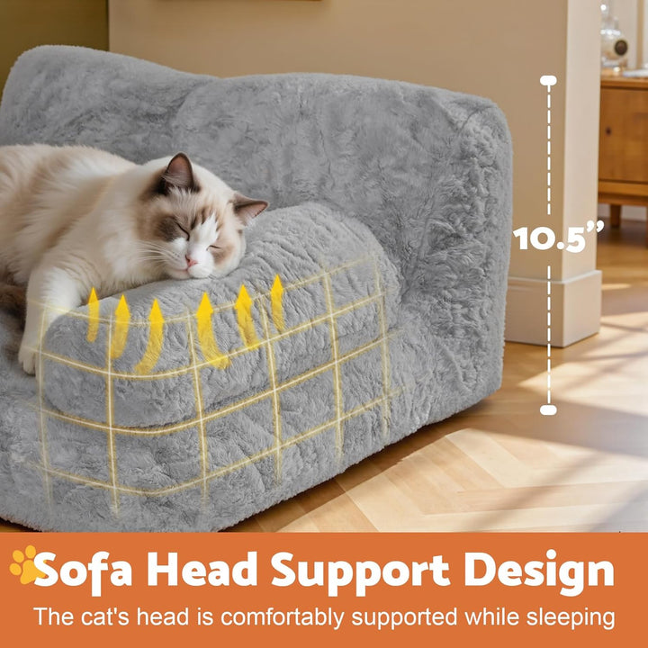 Gimars Grosse Katzen-Couch für Katzen und Kleine Hunde – 10% mehr Füllung, Orthopädisches, Flauschig