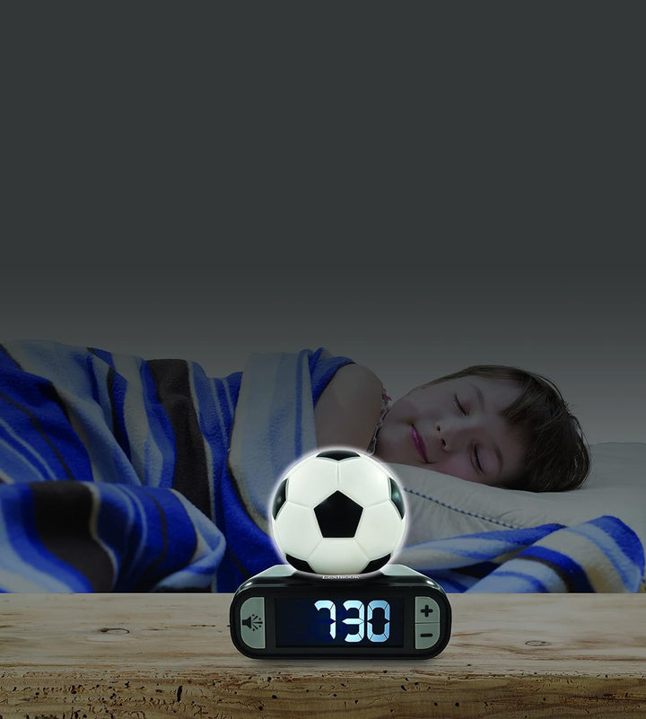Lexibook RL800FO Schwarzer digitaler Wecker mit Nachtlicht, Snooze-Funktion, Uhr, aufleuchtendem Fus
