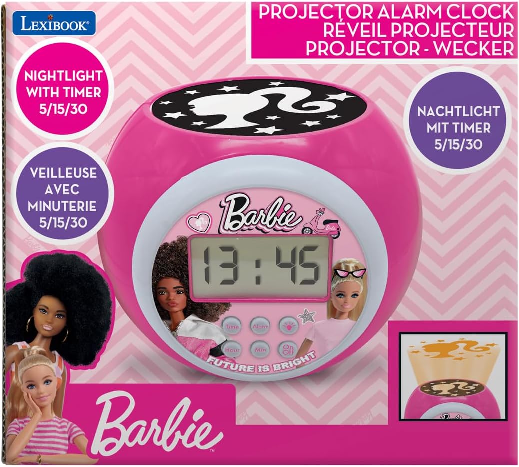 Lexibook, Barbie, Projektor-Wecker, RL977BB | Deckenprojektion, Timer, LCD-Display, Schlummerfunktio